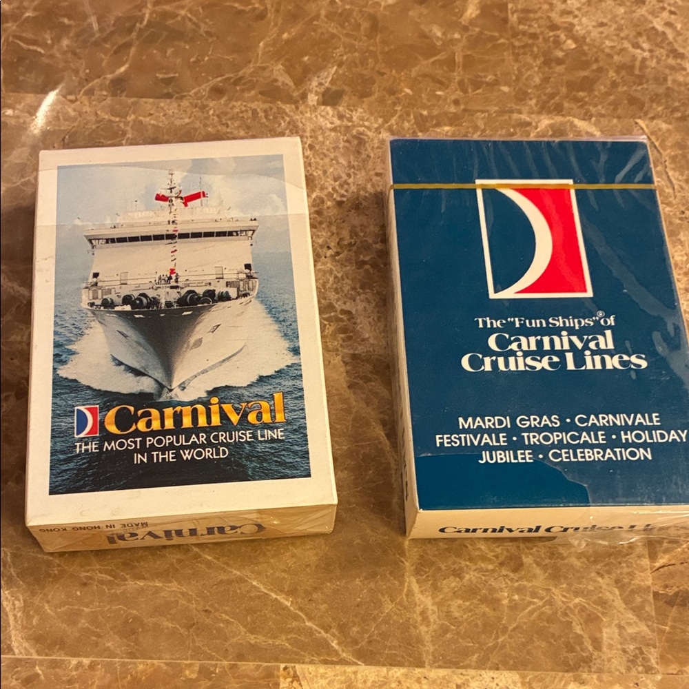 Vintage Carnival Cruise Line Playing Cards Set of 2 standard size - Picture 2 of 3